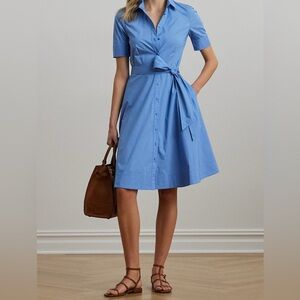 Lauren Ralph Lauren 💙size 16 NWT Cotton-Blend Shirtdress